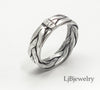 sterling silver braided rope stacking ring