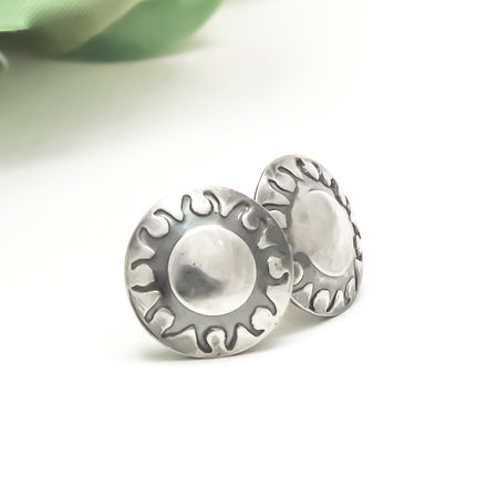 sterling silver sun stud earrings