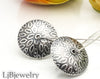 silver textured dangle earrings