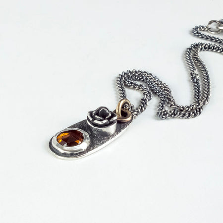 sterling silver and gold tourmaline necklace