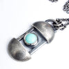 SILVER TURQUOISE PENDANT NECKLACE